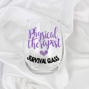 Funny Physical Therapist Christmas 2023 Gifts for Women Stemless Wine Survival Glass for Her 0027