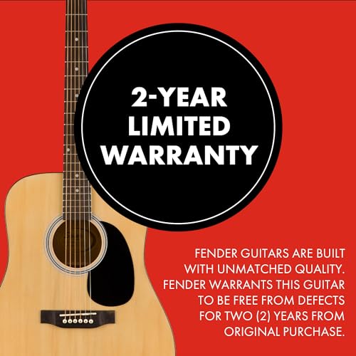 Squier by Fender Acoustic Guitar, with 2-Year Warranty, Dreadnought with Maple Fingerboard, Glossed Natural Finish, Mahogany Back and Side, Mahogany Neck, SA-150 Model