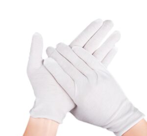 12 pairs white cotton gloves dry hands,soft stretchy working gloves,for coins, jewelry,silver, inspection gloves