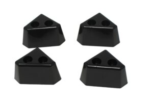 jsp manufacturing 4 pack of black plastic furniture triangle corner legs - sofa couch chair
