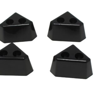 JSP Manufacturing 4 Pack of Black Plastic Furniture Triangle Corner Legs - Sofa Couch Chair