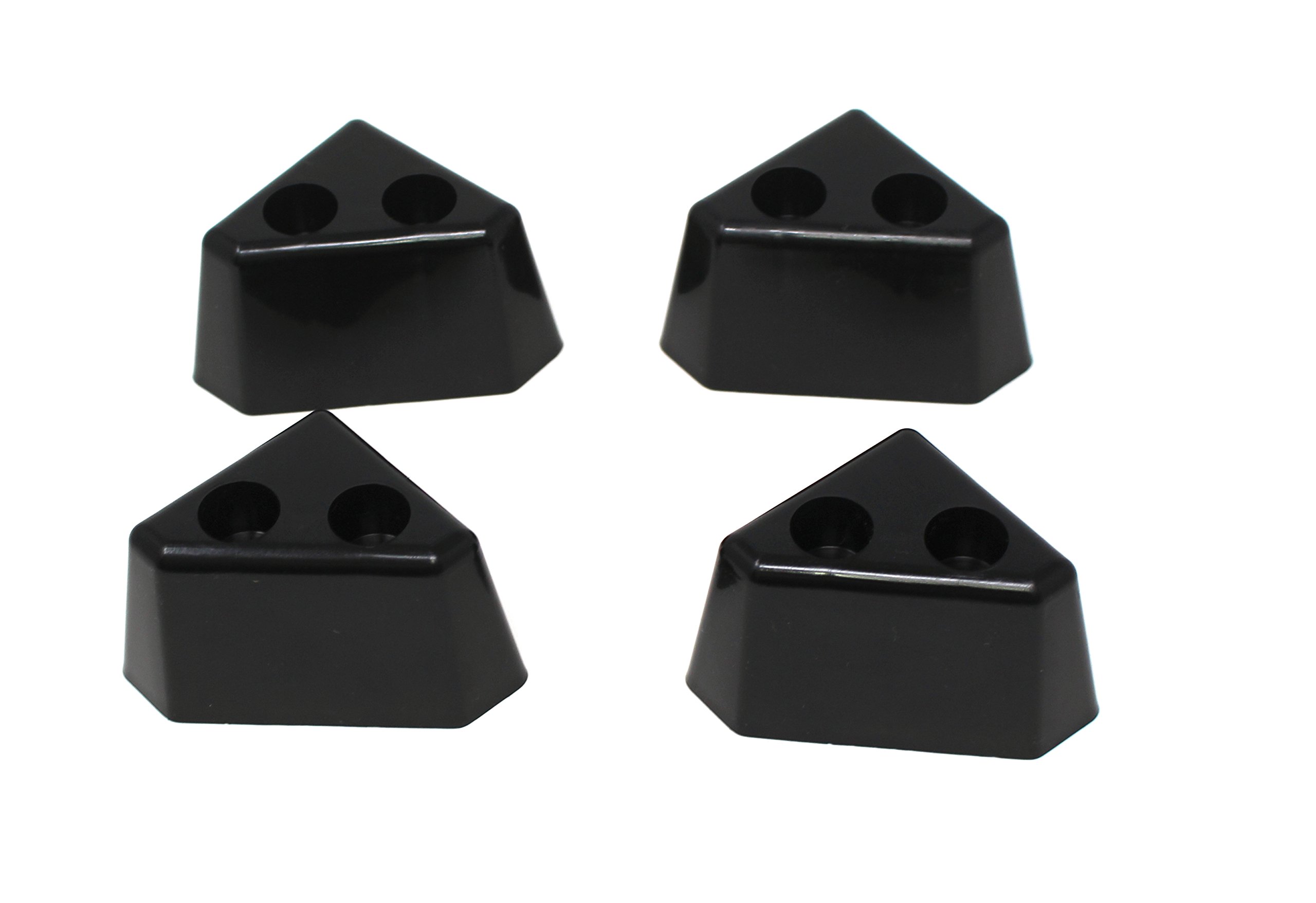 JSP Manufacturing 4 Pack of Black Plastic Furniture Triangle Corner Legs - Sofa Couch Chair