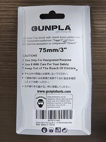 Gunpla 3" Wire Cup Brush with 1/4" Hex Shank Hardened Brass Steel Crimp Wheel Heavy Duty Wires Brushes for Metal, Removal of Rust Corrosion Paint