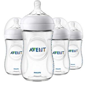 Philips Avent Natural Baby Bottle, Clear, 9 Ounce, 4 Pack, SCF013/47