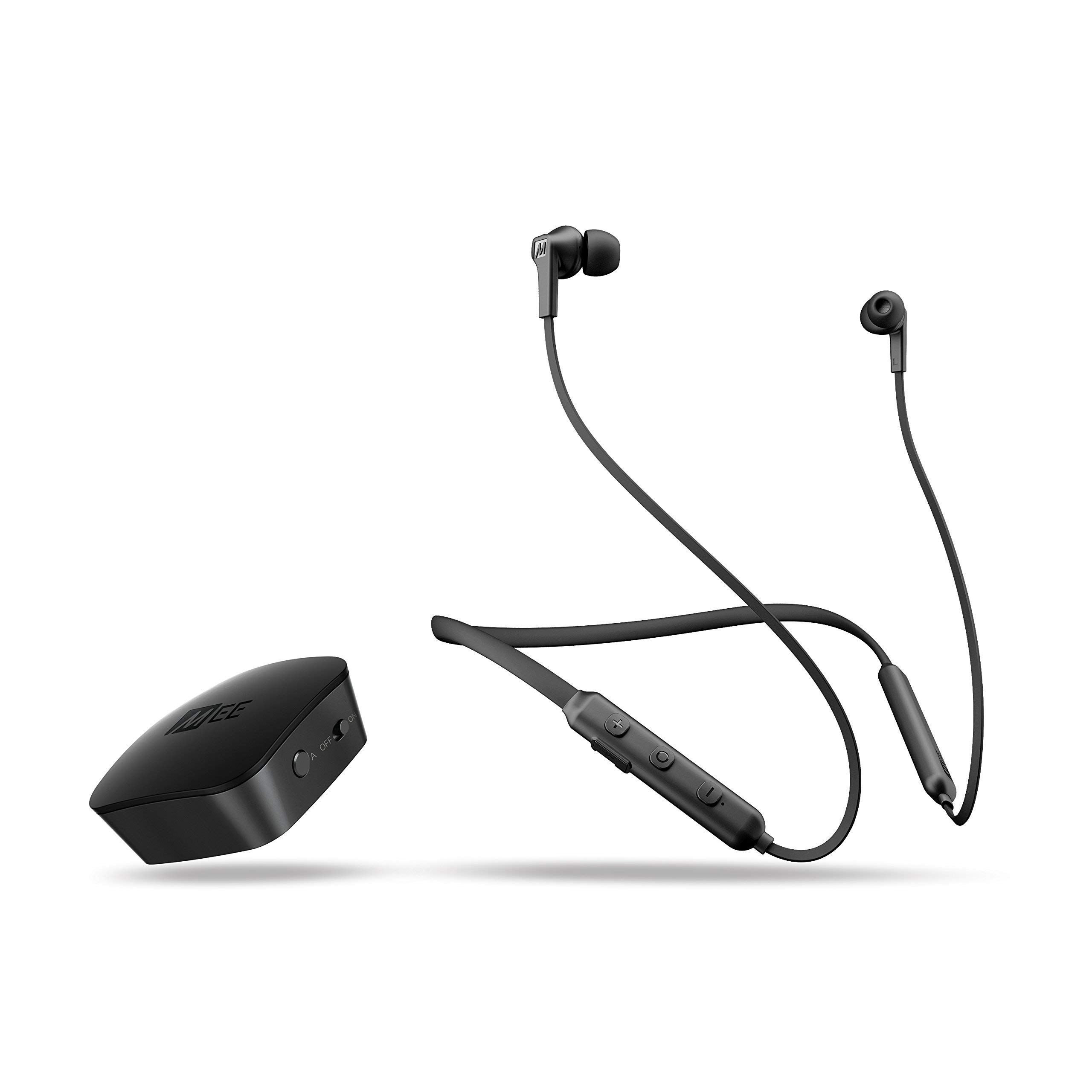 MEE audio Connect T1N1 Bluetooth wireless headphone system for TV - includes Connect Bluetooth audio transmitter and N1 wireless neckband in-ear headphones