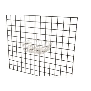 Only Garment Racks #5612WHITE (Pack of 6) White Wire Baskets for Grid Wall, Slat Wall or Pegboard - Merchandiser Baskets, White Wire Basket 12" L x 12" D x 4" H (Set of 6) (Pack of 6)