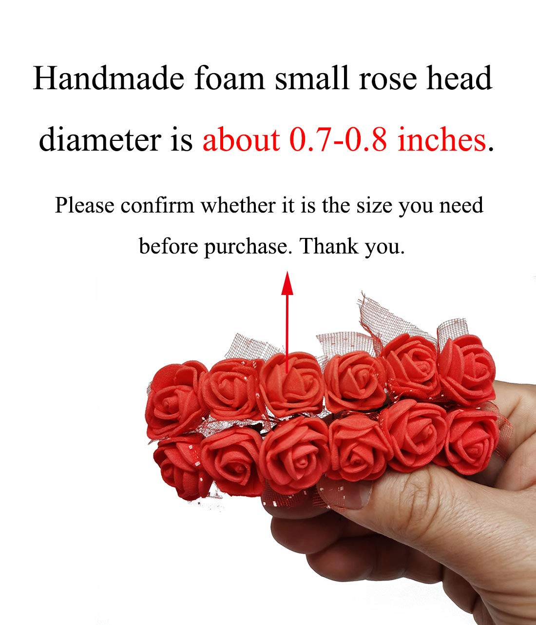 Artfen Mini Fake Rose Flower Heads 144pcs Mini Artificial Roses DIY Wedding Flowers Accessories Make Bridal Hair Clips Headbands Dress (Bottom add Gauze) Milk White