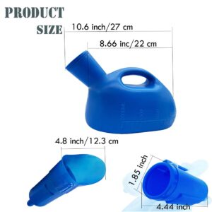 STKYGOOD Urinals for Men Women, Portable Urinal for Men, 2000ML Pee Bottles for Men, Portable Urinals and Female Urinals, Female Urinal, Travel Toilet Urinal Collector, Blue