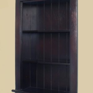 Fox Hollow Furnishings 14x24 Recessed Aiden Wall Niche - Wall Shelf for Storage and Home Decor, 3 Shelves (Dark Brown W/Beadboard Back)