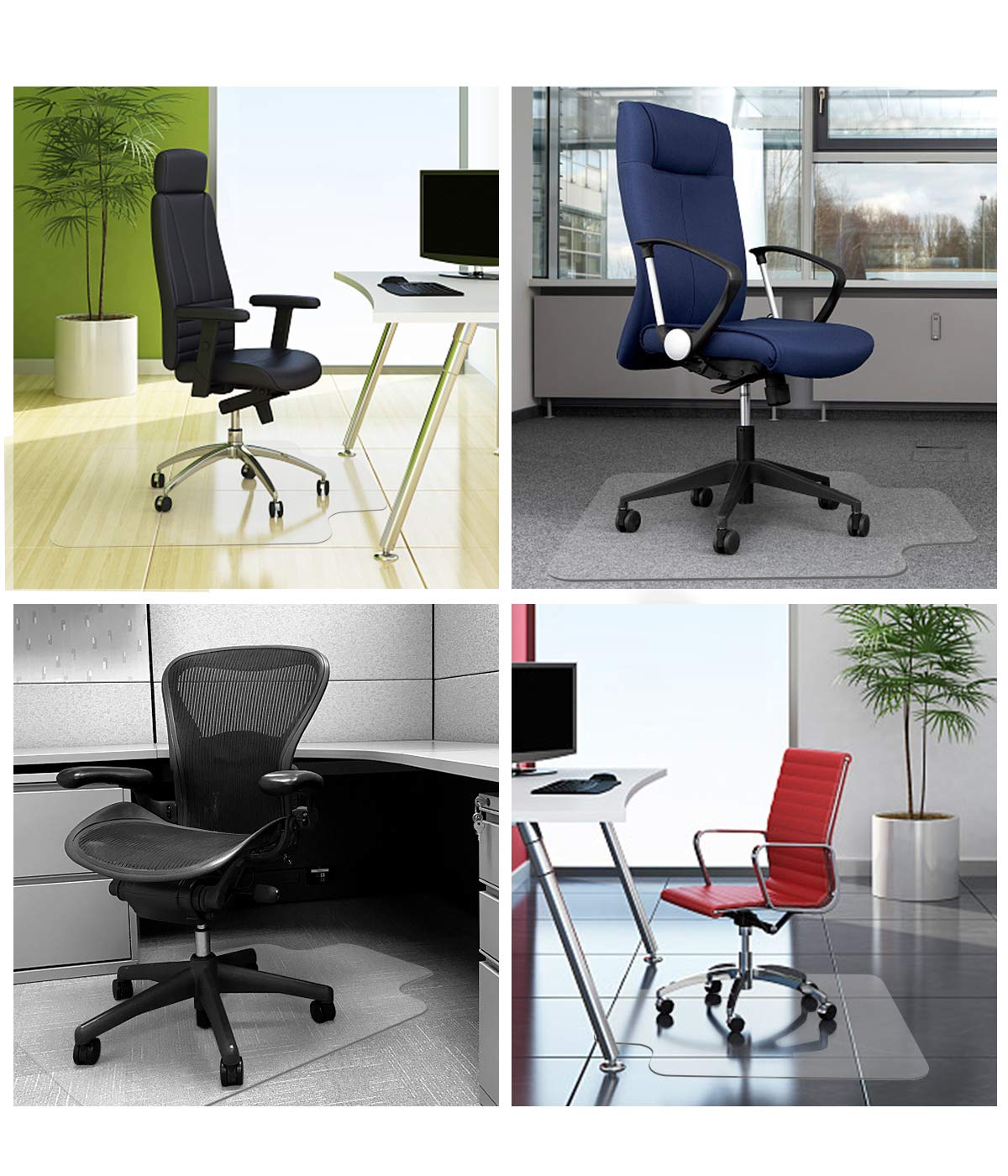 Sturdy Desk Office Chair Mat for Hardwood Floors Transparent Non Slip Premium Quality Floor Mat 36" X 48"