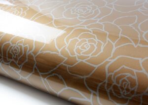 peel and stick pvc instant floral decorative self-adhesive film countertop backsplash rosesupia gold silver micro pearl (pgs9028-1 : 2.00 feet x 6.56 feet)