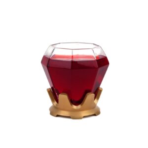 bigmouth inc. diamond ring stemless wine glass – cute wine glass that holds up to 14 oz – shaped like a diamond ring with a silicone coaster shaped like a setting, makes a great gift for wine lovers
