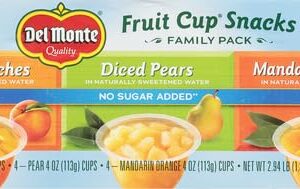 Del Monte No Sugar Added Variety Fruit Cups (Peaches, Pears, Mandarin Oranges), 4 Ounce (Pack of 12) 2002456