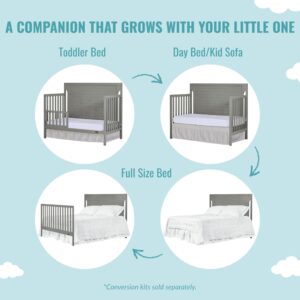 Dream On Me Cape Cod 5-in-1 Convertible Crib in Storm Grey, Greenguard Gold Certified, 55x30x44.5 Inch (Pack of 1)