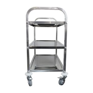 AmGood Stainless Steel Dining Cart - 3 Shelf Heavy Duty Utility Cart on Wheels (Medium - 34" Legth x 18" Width)