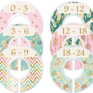 Mumsy Goose Nursery Closet Dividers, Closet Organizers, Baby Girl Clothes Dividers Pink Gold