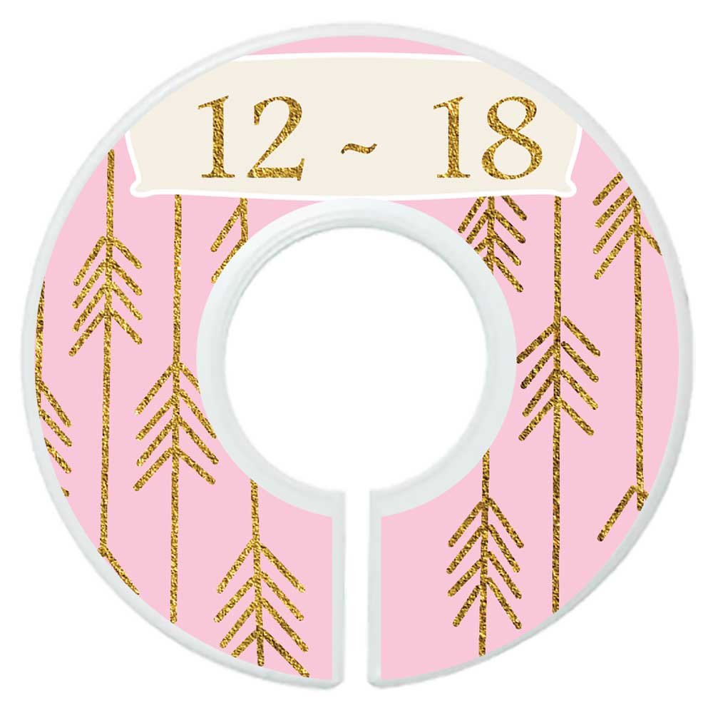 Mumsy Goose Nursery Closet Dividers, Closet Organizers, Baby Girl Clothes Dividers Pink Gold