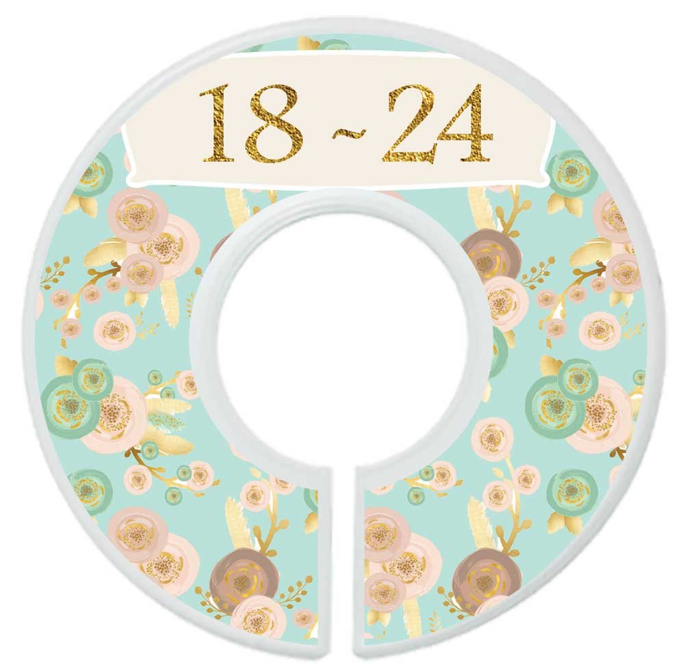 Mumsy Goose Nursery Closet Dividers, Closet Organizers, Baby Girl Clothes Dividers Pink Gold