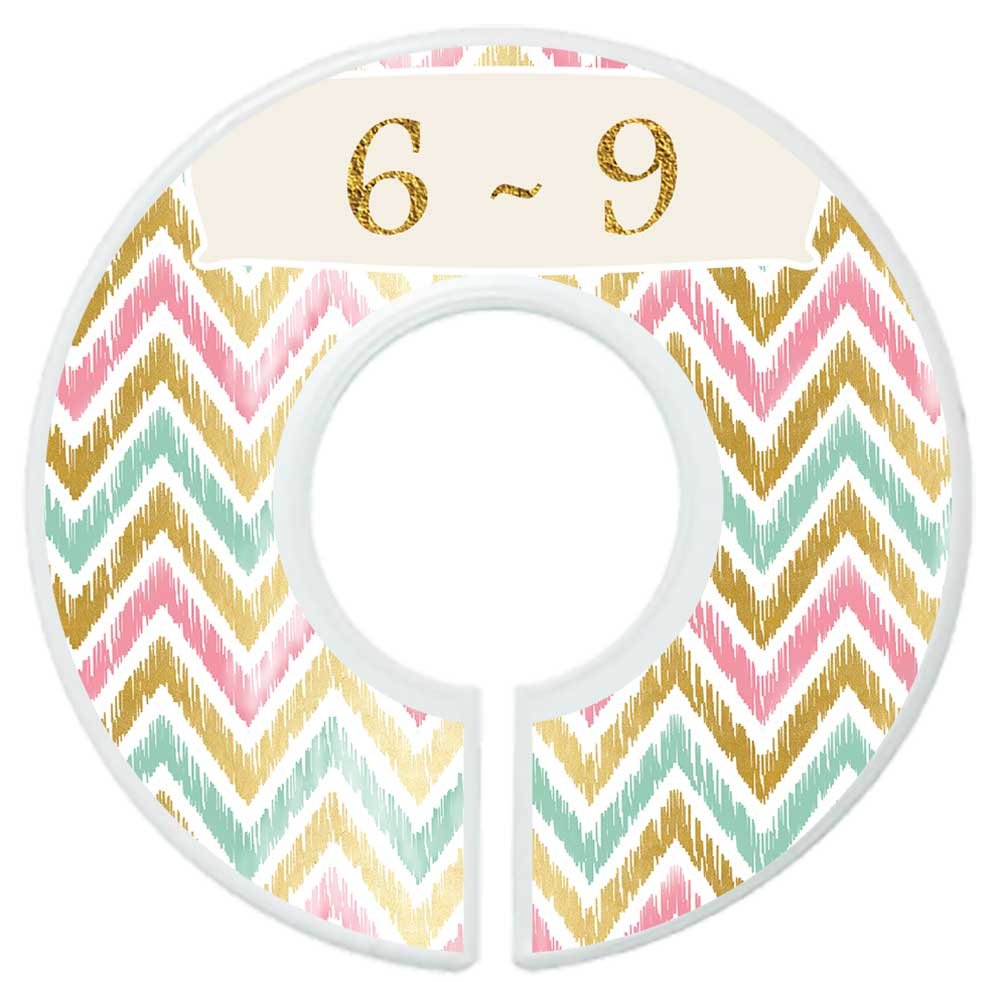 Mumsy Goose Nursery Closet Dividers, Closet Organizers, Baby Girl Clothes Dividers Pink Gold