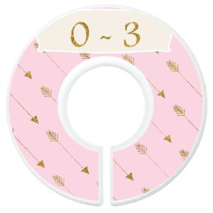 Mumsy Goose Nursery Closet Dividers, Closet Organizers, Baby Girl Clothes Dividers Pink Gold