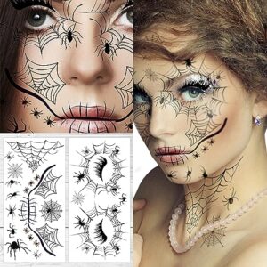 supperb halloween face tattoo spider temporary face tattoo kit (pack of 2)
