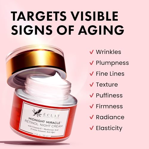 Retinol Night Cream - 2.5% Retinol with 2.5% Hyaluronic Acid - Retinol Face Moisturizer to Boosts Elasticity and Hydration, Firming Anti Wrinkle Cream, Anti Aging Face Cream, Skin Care Facial Cream