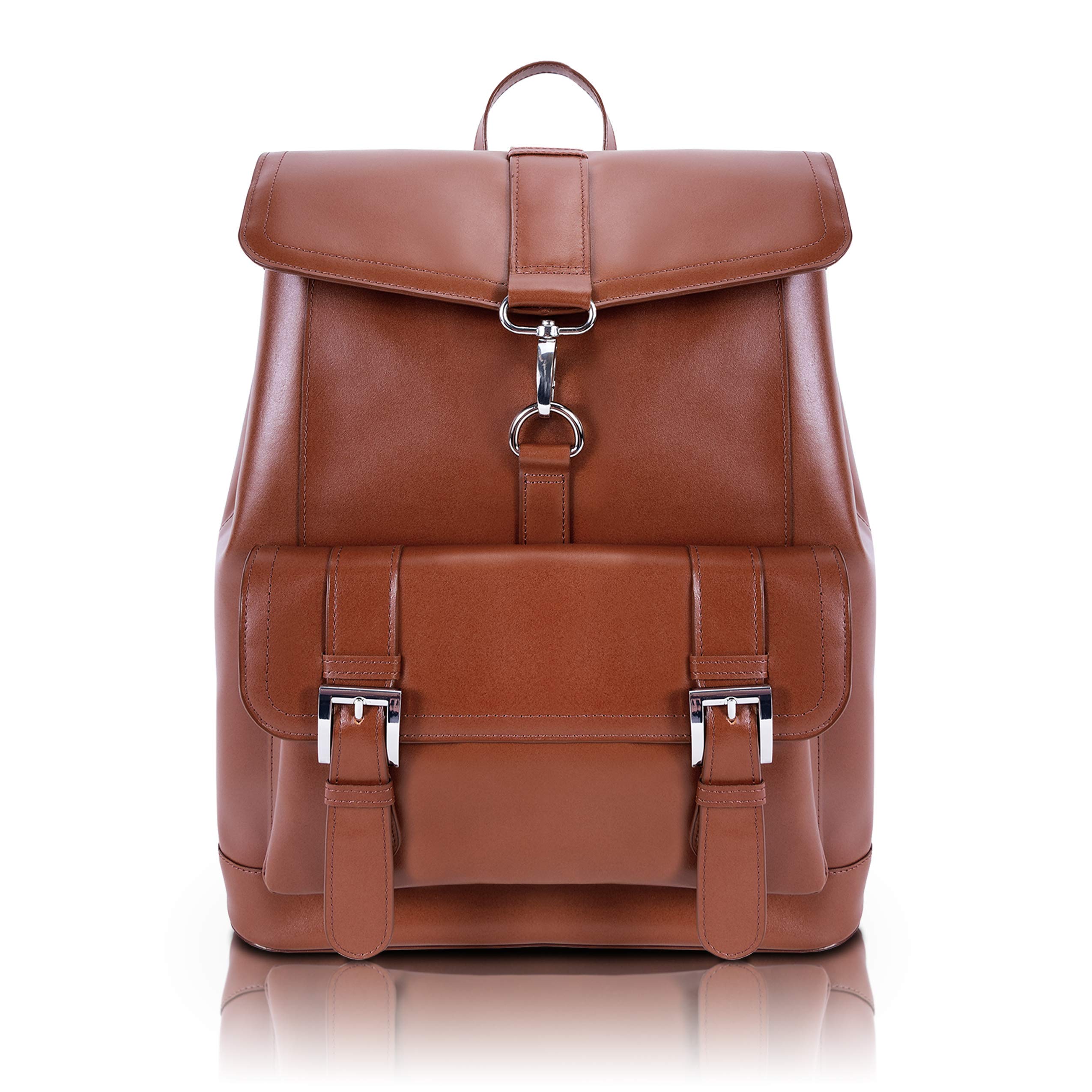 McKlein USA Women's Mcklein 88024: Leather Laptop Backpack, Brown, One Size