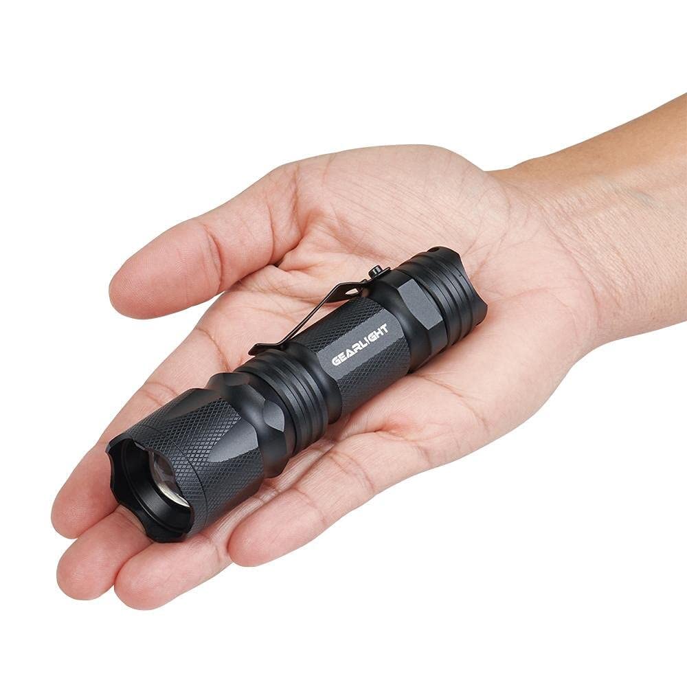 GearLight M3 Mini LED Flashlight - 2 Bright, Small Tactical Flashlights with High Lumens and Pocket Clip for Camping, Outdoor & Emergency Use ﻿