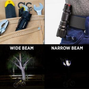 GearLight M3 Mini LED Flashlight - 2 Bright, Small Tactical Flashlights with High Lumens and Pocket Clip for Camping, Outdoor & Emergency Use ﻿