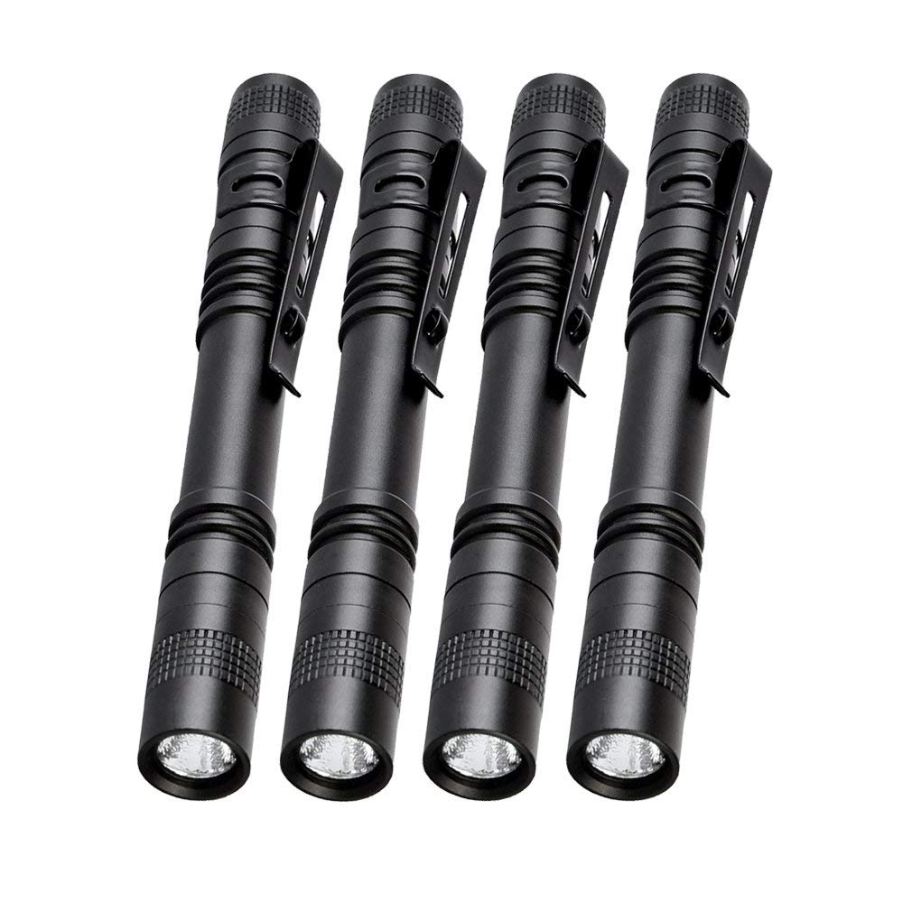 Pocketman 4 Pcs1000LM LED Penlight Flashlight Tactical Torch with Clip(13.3 CM)