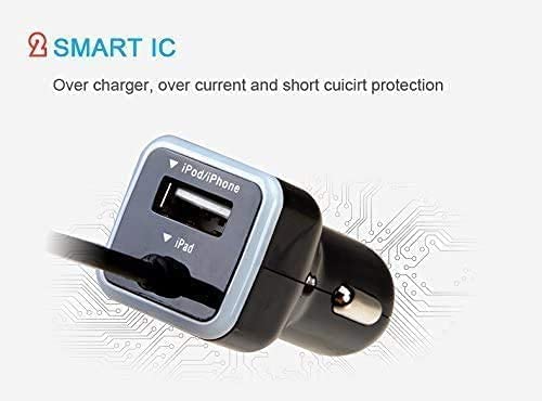 iPhone Car Charger, [Apple MFI Certified] Car Charger for iPhone 15, 14, 13, 12, 11, X, XR, XS, Pro, 8 Plus, 7 Plus, Pro Max, iPad Pro, Air 4, Mini with Extra USB Port