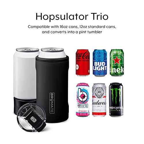 BrüMate Hopsulator Trio 3-in-1 Insulated Can Cooler for 12oz / 16oz Cans + 100% Leak Proof Tumbler with Lid | Insulated for Beer, Soda, and Energy Drinks (OD Green)