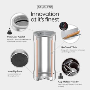 BrüMate Hopsulator Trio 3-in-1 Insulated Can Cooler for 12oz / 16oz Cans + 100% Leak Proof Tumbler with Lid | Insulated for Beer, Soda, and Energy Drinks (Stainless Steel)