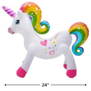 Rhode Island Novelty 24 Inch Rainbow Inflatable Unicorn, One per Order