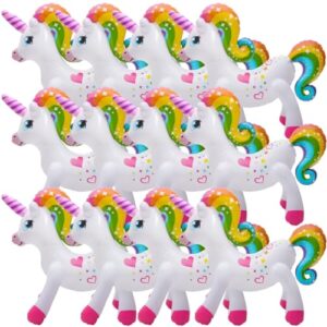 rhode island novelty 24 inch rainbow inflatable unicorn, one per order
