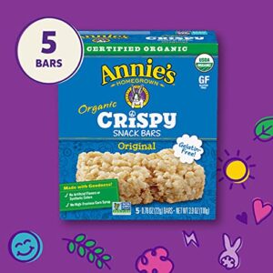 Annie's Organic Original Crispy Snack Bars, Gluten Free, 3.9 oz, 5 ct.