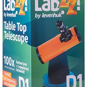 Levenhuk LabZZ D1 Easy to Use Telescope for Children with Rotating Table Dobson Mount and 100x Magnification