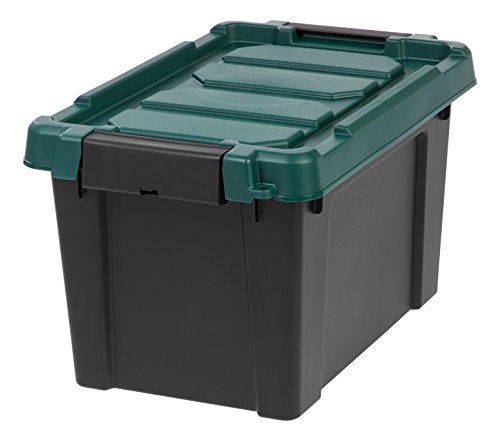 IRIS USA 296070 Remington 5 Gallon Store-It-All Tote, Black, 20 Quart