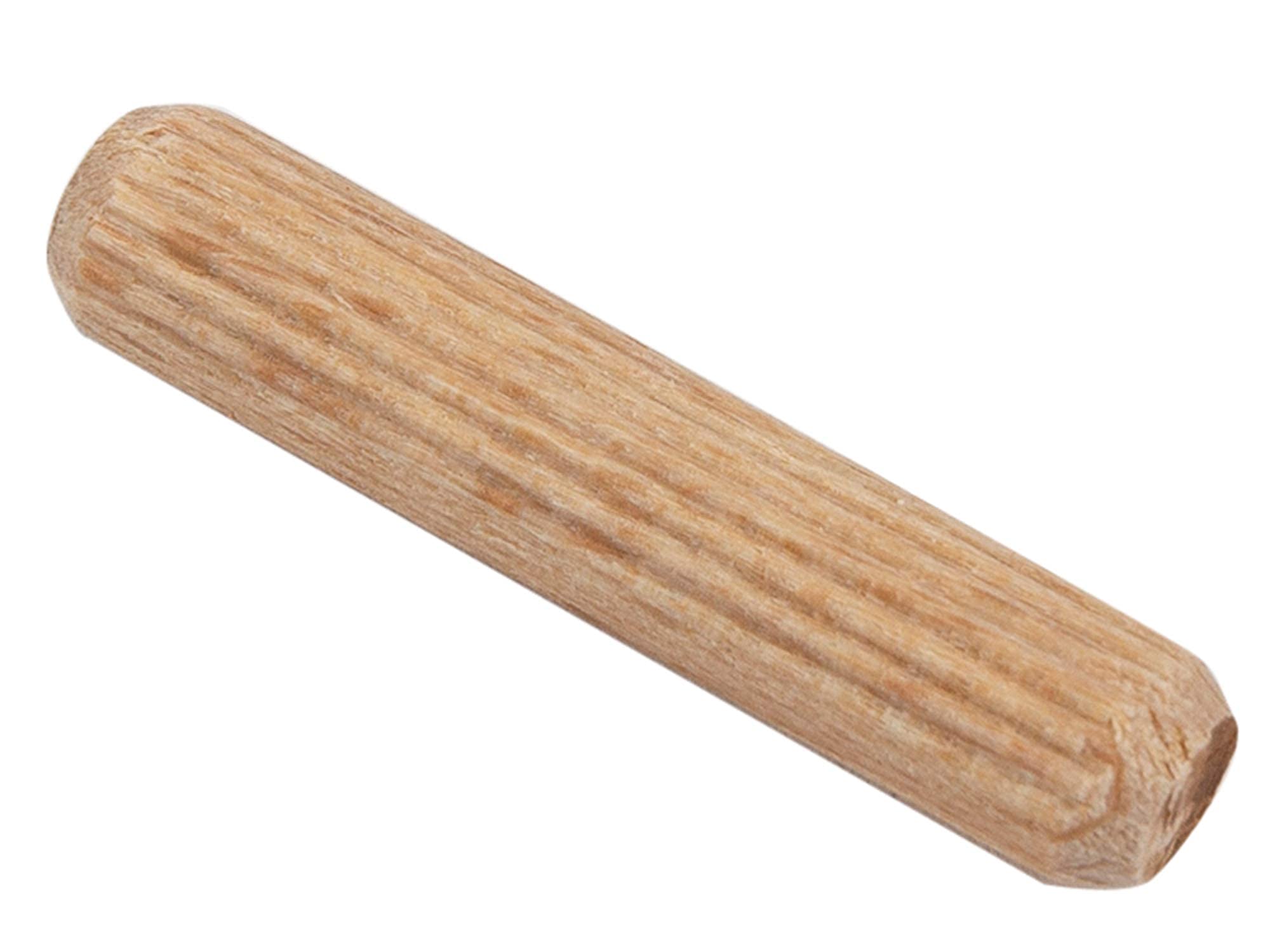 BICB Fluted Wood Kiln Dowel Pins, 1/4" x 1-1/4"- 100 Pieces , Made of Beechwood