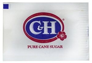 c&h pure cane non-gmo granulated sugar, 0.10 ounce (2.83 gram) packets - pack of 500