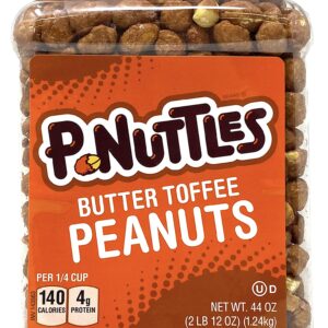 P-Nuttles Butter Toffee Covered Peanuts,Sweet Salty Snack, Toffee Peanuts,Toffee Nuts, 44 Ounce Jar Made in the USA, Kosher, Peanuts Sweet, Party Snack, Nuts Gift, Peanuts Bulk, Sweet Snack