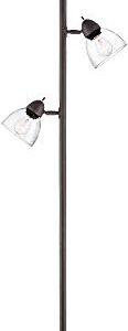 360 Lighting Riley Rustic Farmhouse Torchiere Floor Lamp Standing 72" Tall Painted Bronze Brown Metal 3-Light Clear Glass Shade for Living Room Reading Bedroom Office House Home Decor