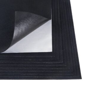 Caydo 10PCS Black Self Adhesive Felt Sheets, Thickened Sticky Back Felt Fabric for Jewelry Box Felt Liner Art and Craft Making A4 Size8.3 by 11.8"