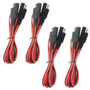 wmycongcong 4 pcs sae to sae extension cable quick disconnect wire harness sae connector 3 feet, 18 gauge (4 pcs 3ft)