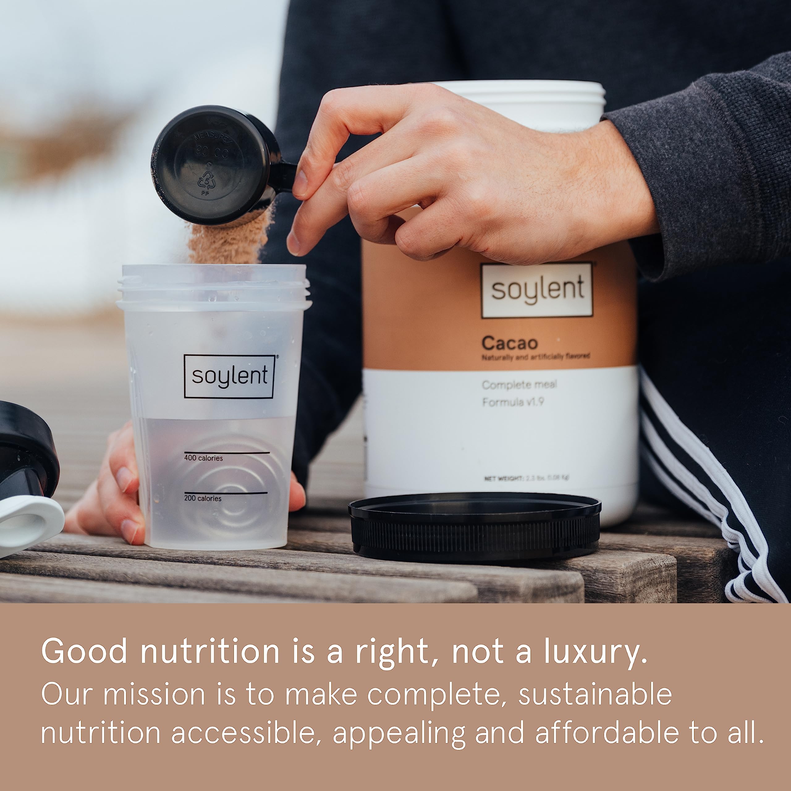 Soylent Complete Nutrition Meal Replacement Protein Powder, Cacao - Plant Based Vegan Protein, 39 Essential Nutrients - 36.8oz