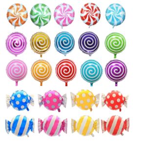 21 pcs 18" sweet candy balloons, round lollipop balloon birthday wedding party balloons