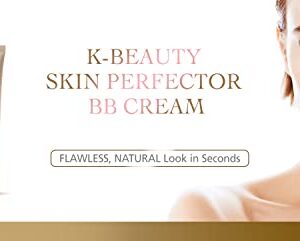 EverGlam K-Beauty Skin Perfector Korean BB Cream, Light Medium - Flawless, Natural Glow in Seconds | Multi-Function Tinted Moisturizer: Stays On All Day, Dewy, Water-Resistant, Oil-Controlling