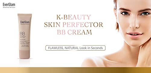 EverGlam K-Beauty Skin Perfector Korean BB Cream, Light Medium - Flawless, Natural Glow in Seconds | Multi-Function Tinted Moisturizer: Stays On All Day, Dewy, Water-Resistant, Oil-Controlling