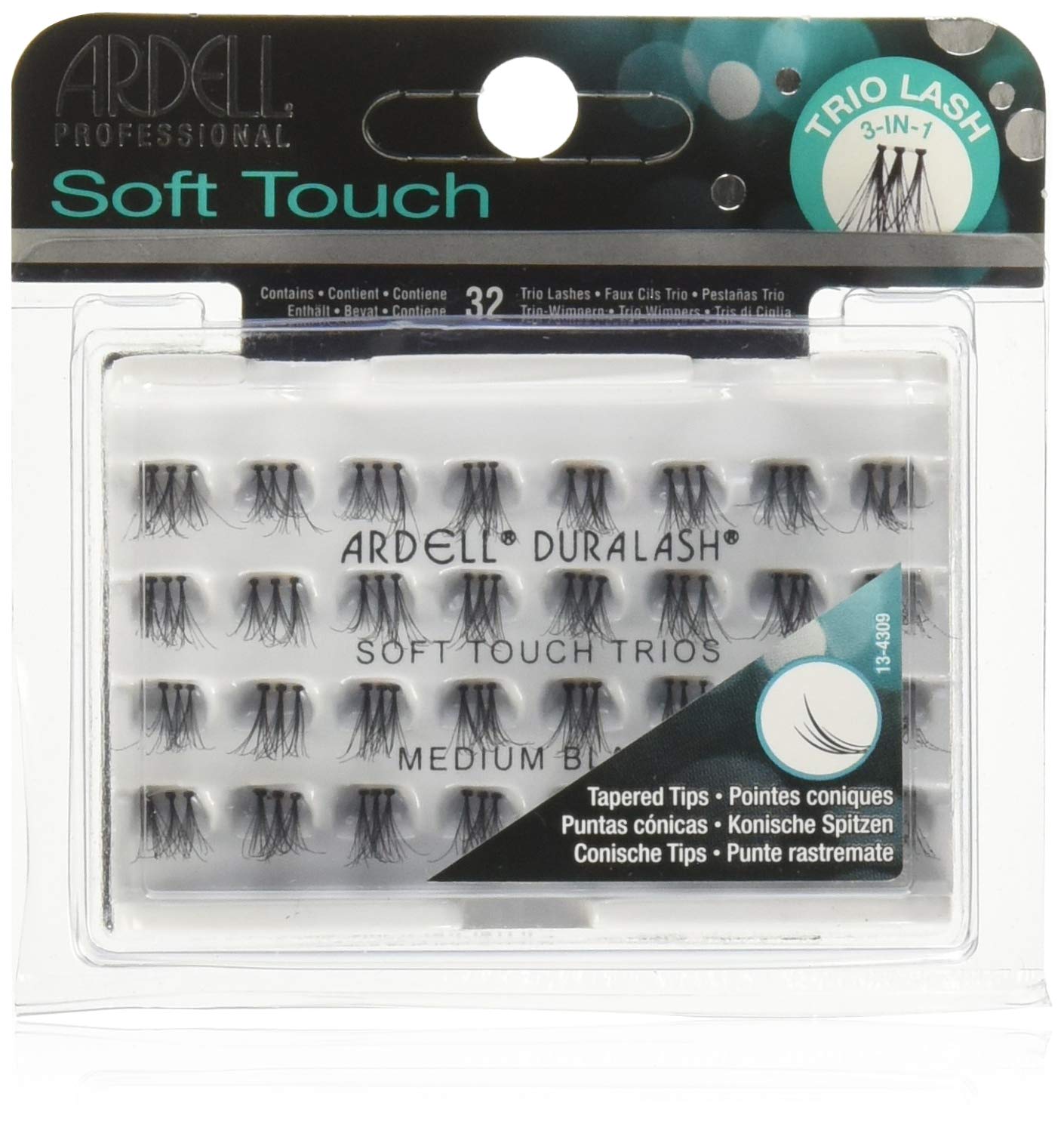 Ardell Soft Touch Trio Individuals Knotted, Medium Black