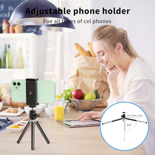 MamaWin Lightweight Mini Webcam Tripod for Smartphone, Logitech Webcam C920 C922 Small Camera Desk Tripod Mount Cell Phone Holder Table Stand (Black)